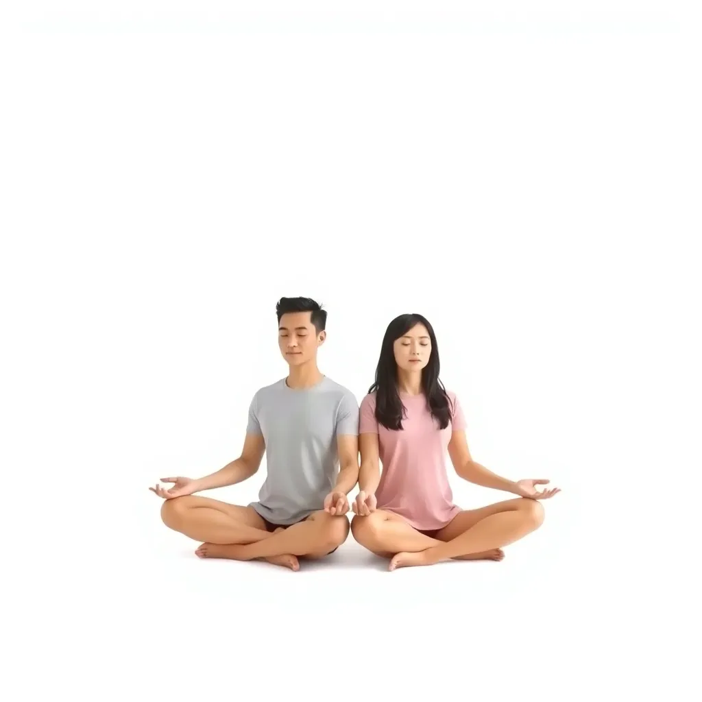 A couple meditating together