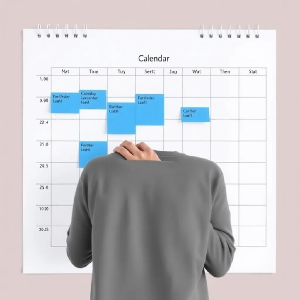A language learner creating a schedule on their calendar
