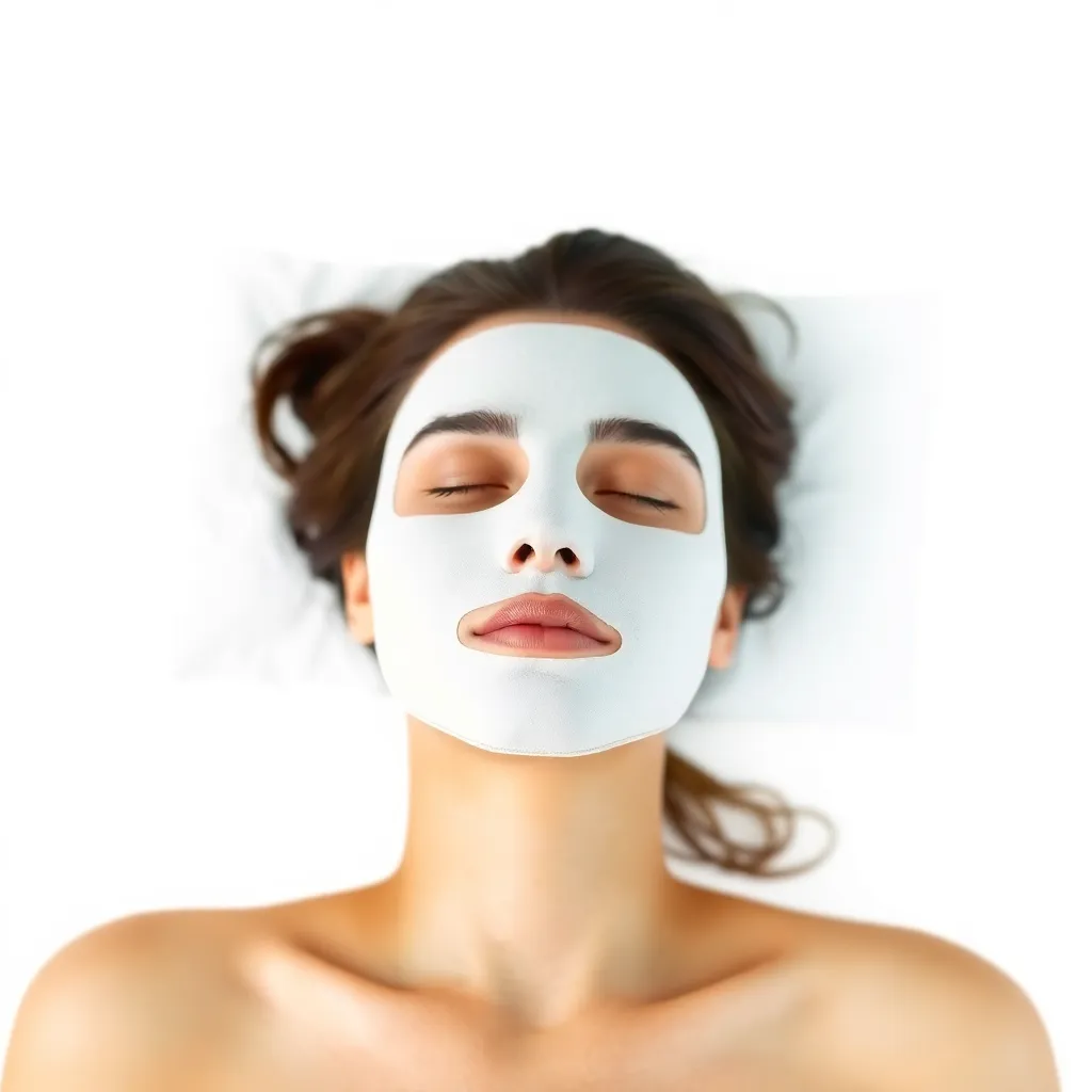 A person relaxing with a face mask