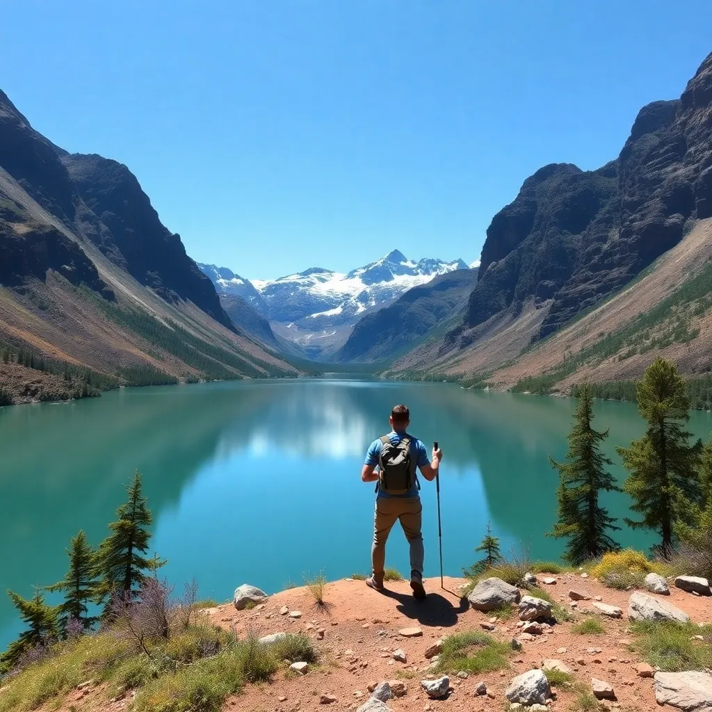 A person hiking in a national park