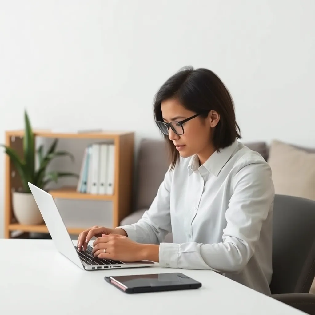 A person analyzing a text conversation on their laptop