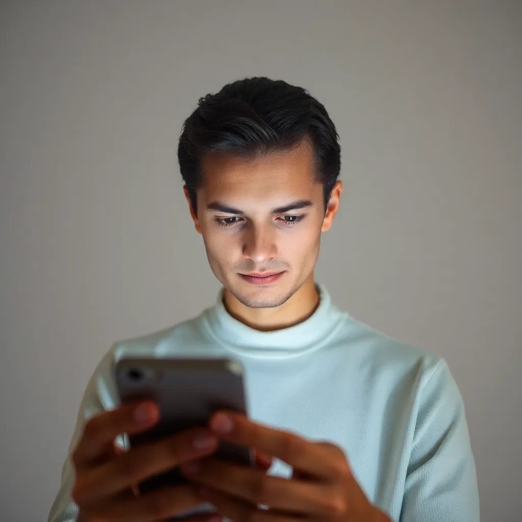 A person reflecting on their phone use