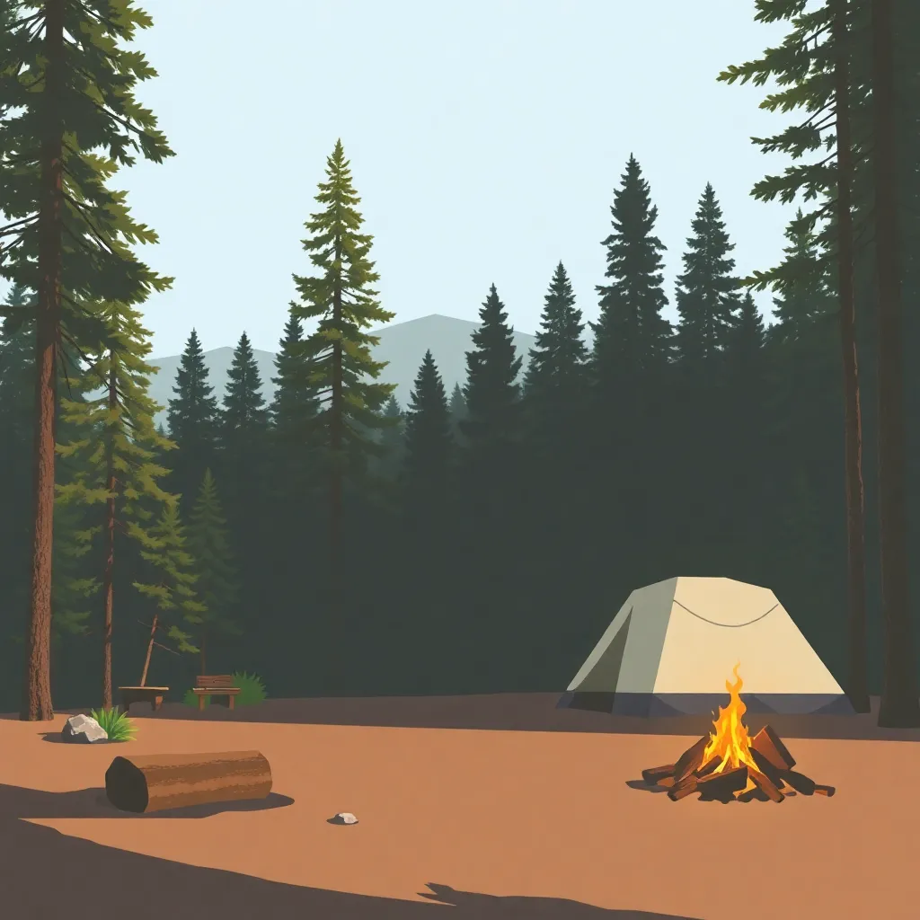 A campsite in a national forest