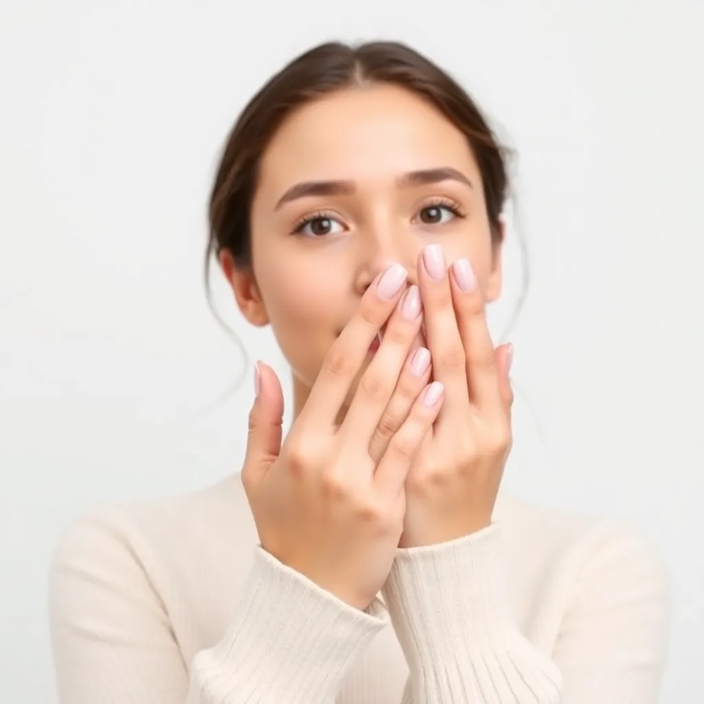 A person admiring their nails