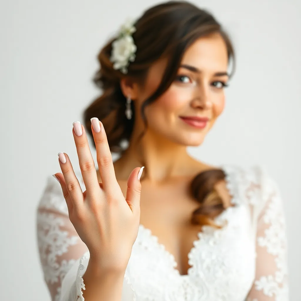 A bride showing off her nails