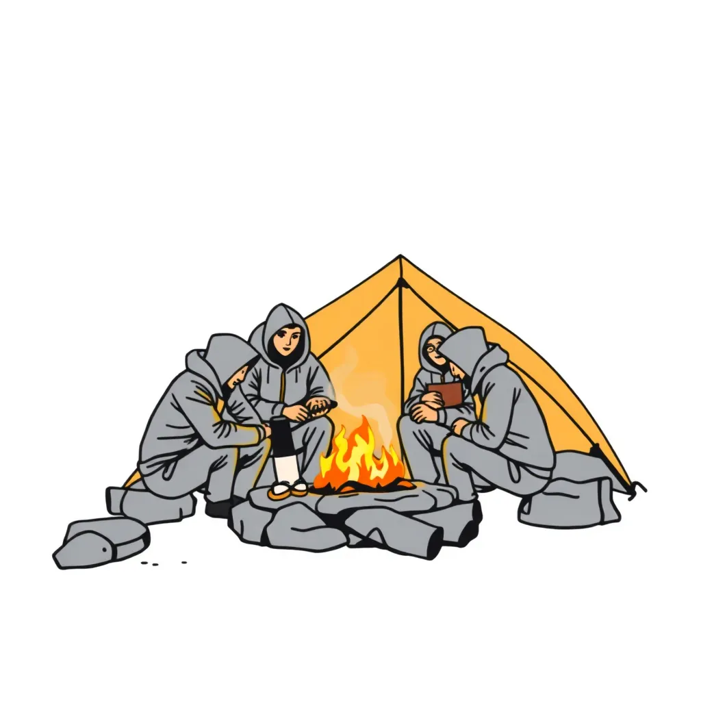 A group of people camping together