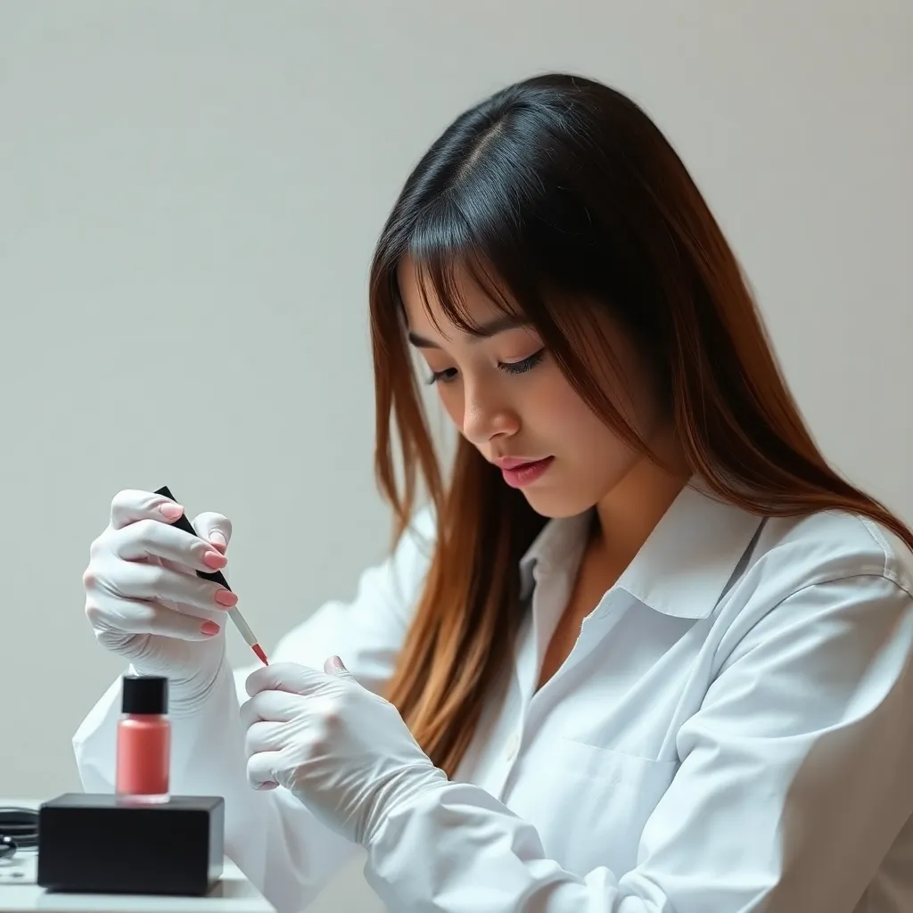 A skilled technician applying nail polish