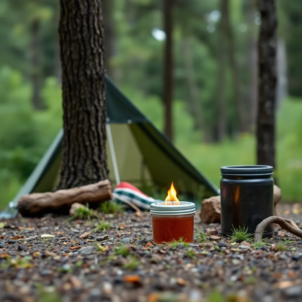 A bear-proof container at a campsite