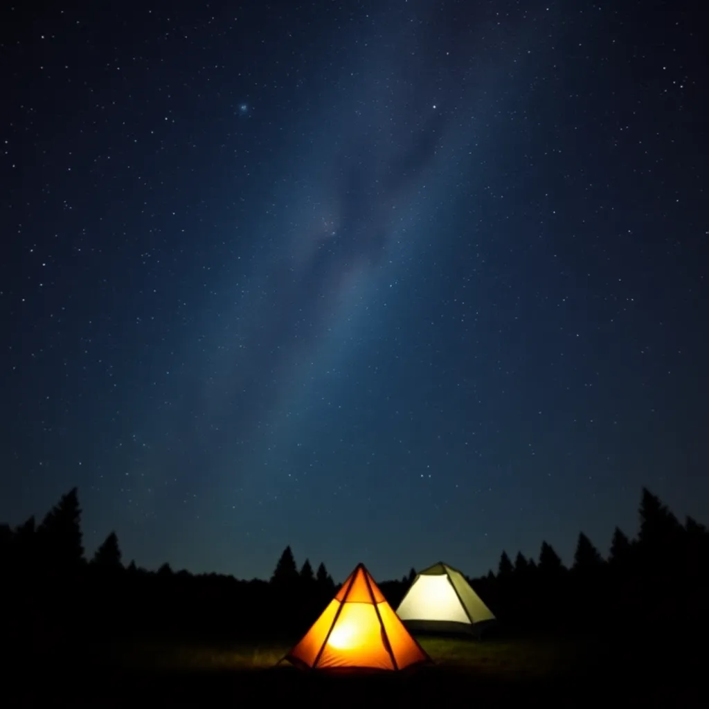 A camper taking a photo of the Milky Way