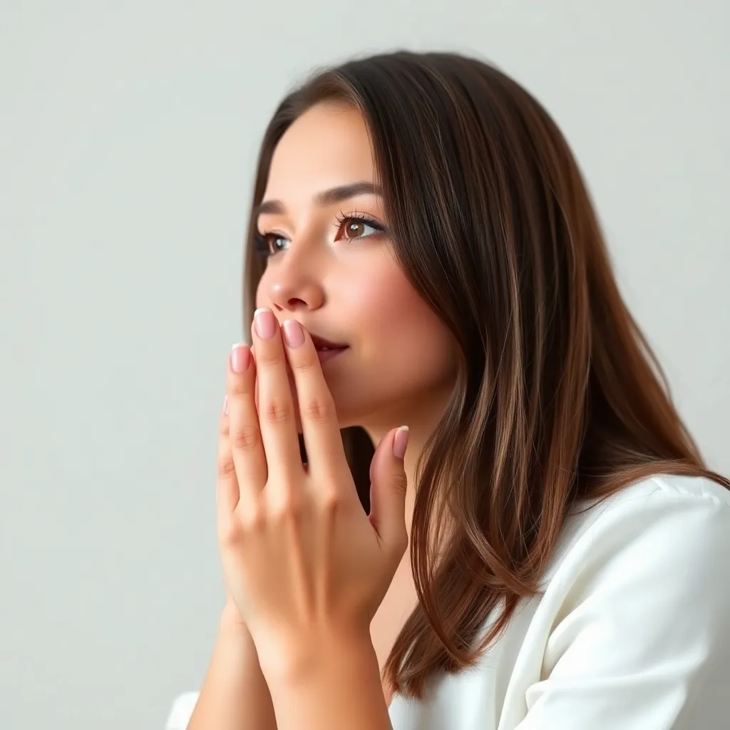 A client admiring their newly manicured nails