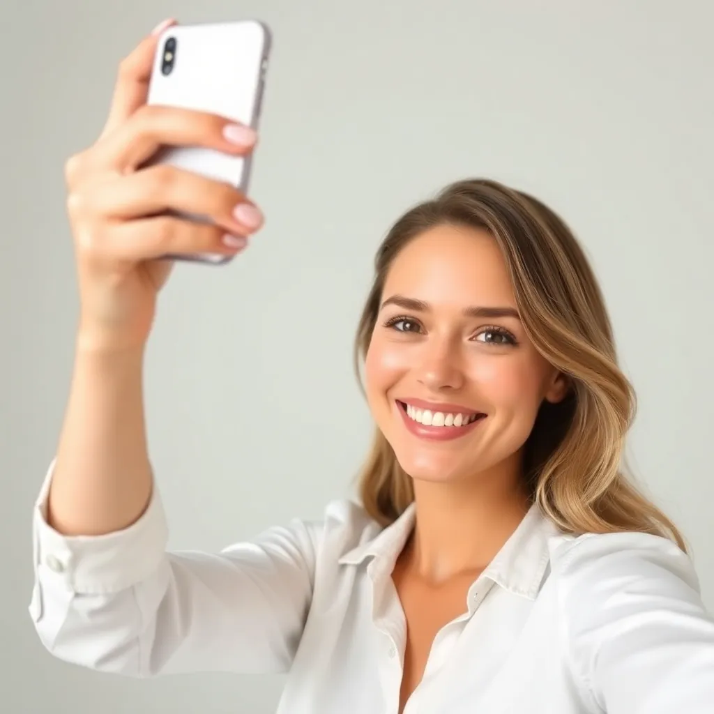 A woman taking a selfie with a friendly smile