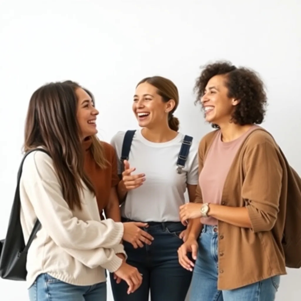 A group of friends laughing and chatting together