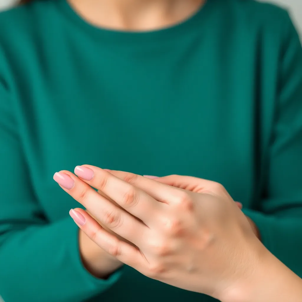 A person practicing a Russian manicure