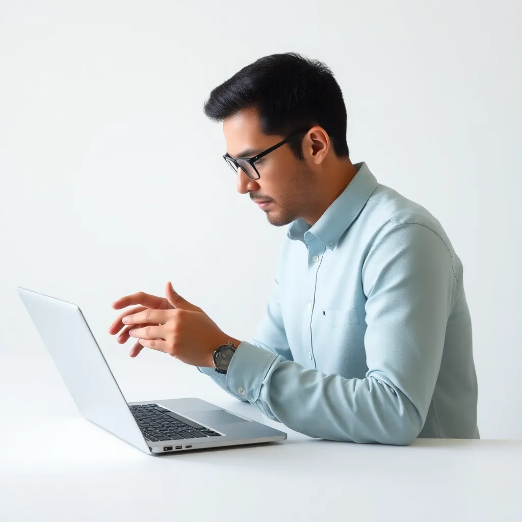 A person analyzing data on a laptop