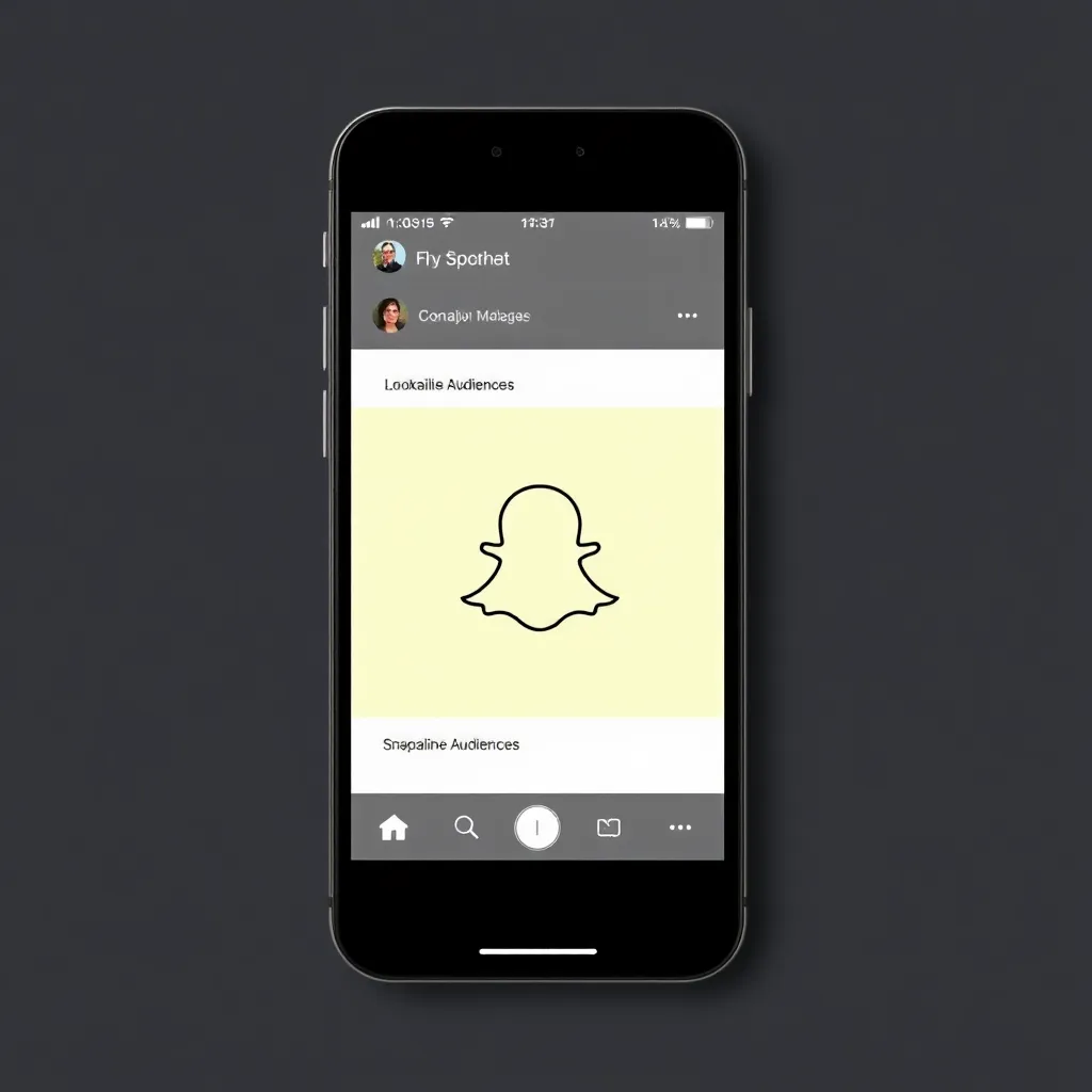A smartphone with the Snapchat app open, showing a Lookalike Audiences campaign