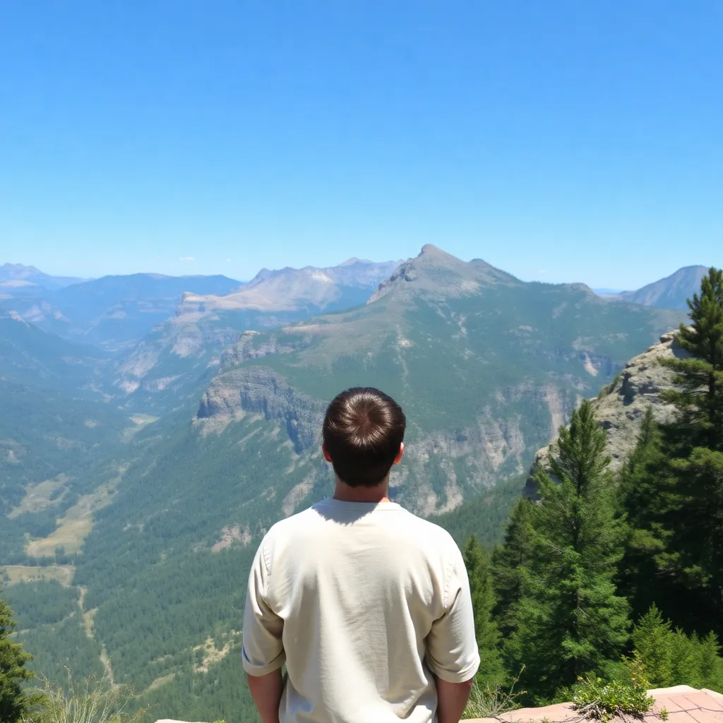 A person gazing at a stunning national park vista